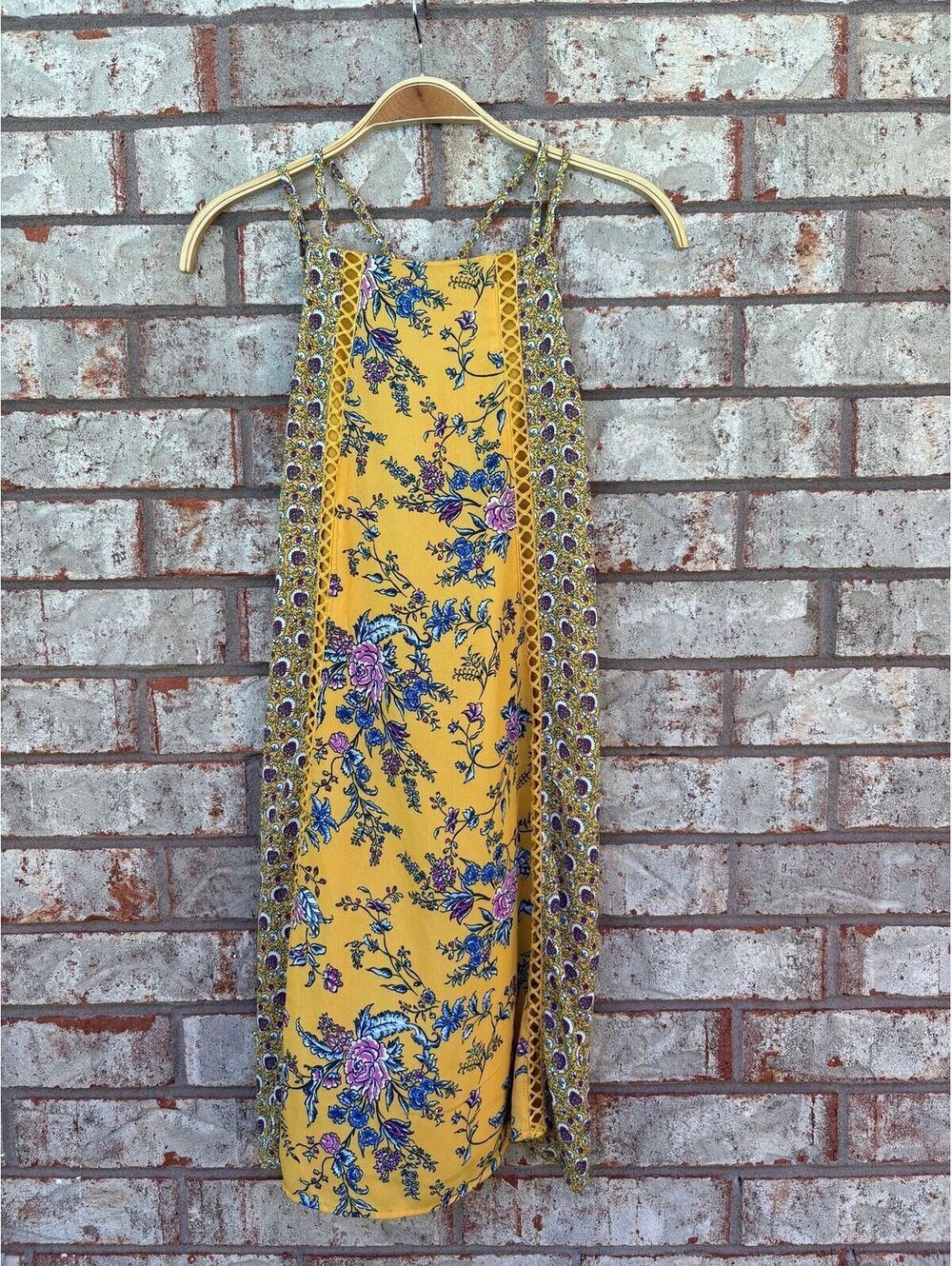 Francesca’s Miami Yellow Floral Dress Size XS
